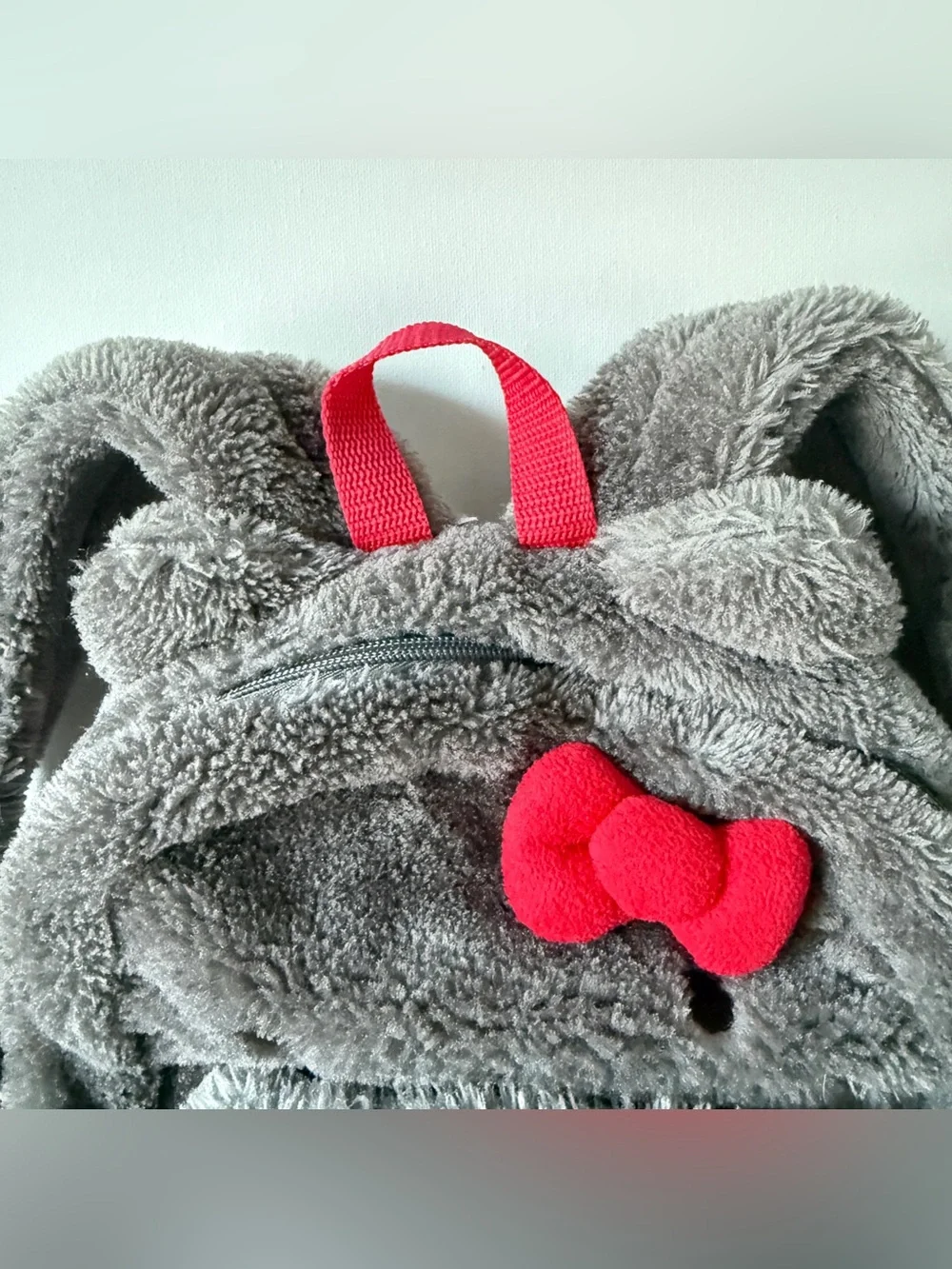 SANRIO HELLO KITTY 2017 Plush Kids Backpack Dark Gray Cat Heart Teddy 11